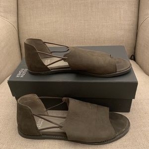 Eileen Fisher nubuck flat sandals